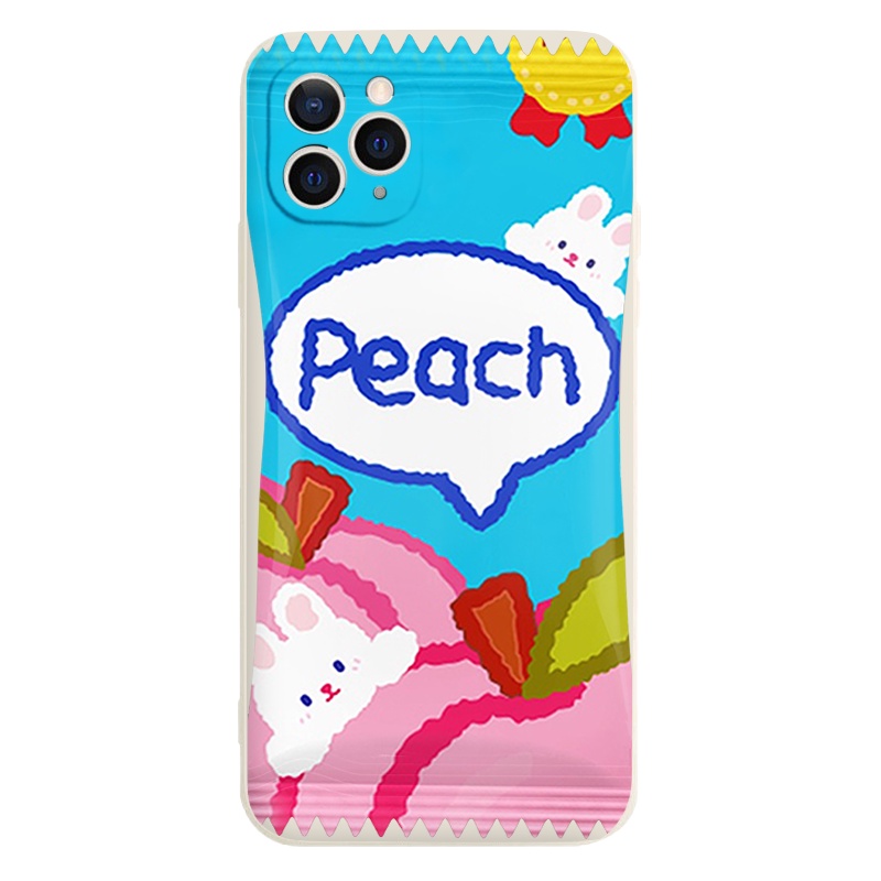 Ốp lưng iphone vỏ kẹo thỏ peach vuông bảo vệ cam 6/6splus/7/7plus/8/8plus/x/xr/xs/11/12/13/14/pro/max/plus/promax