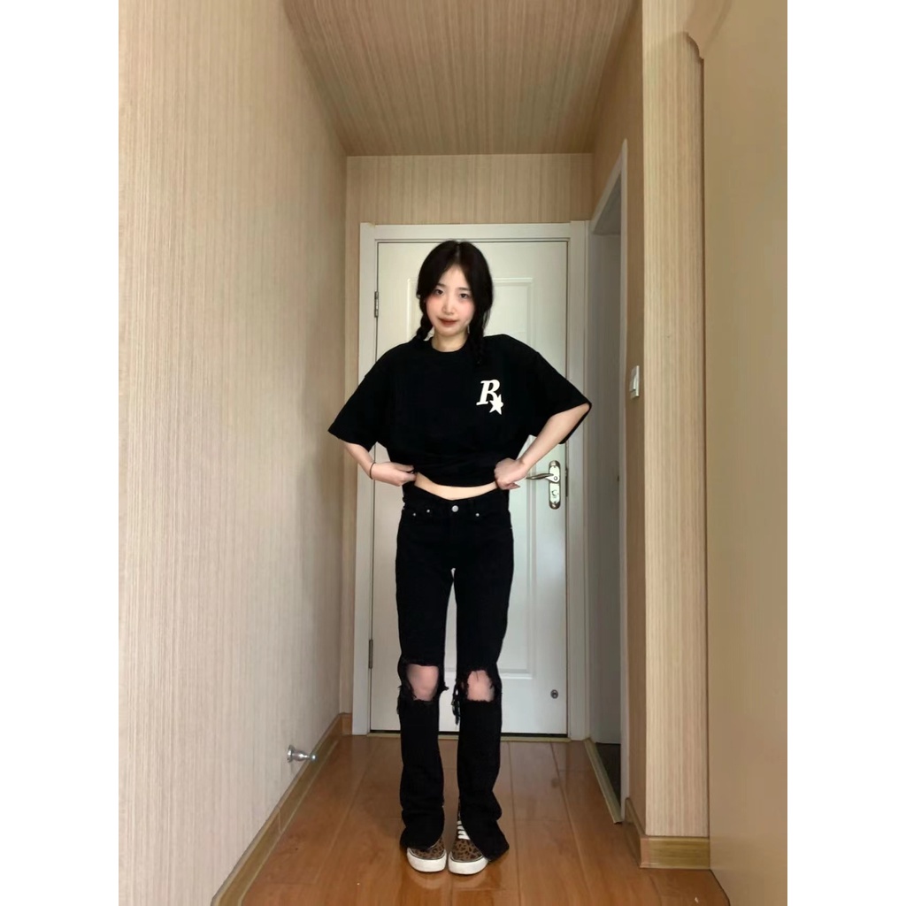 NRVP Áo Thun Unisex Mùa Hè Dáng Suông Tay Cộc Phong Cách Hàn Quốc Cho Nam Nữ