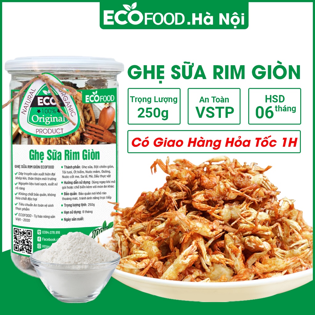 Ghẹ Sữa Rim 250G Ecofood, thơm ngon, đậm vị đặc sản Phan Thiết an toàn vệ sinh thực phẩm