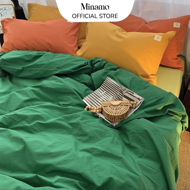 Bộ Chăn Ga Gối Cotton Tici Minamo B06 Mix Màu Cao Cấp Chất Liệu Dày Dặn, Mềm Mịn - Bảo Hành Chính Hãng Minamo