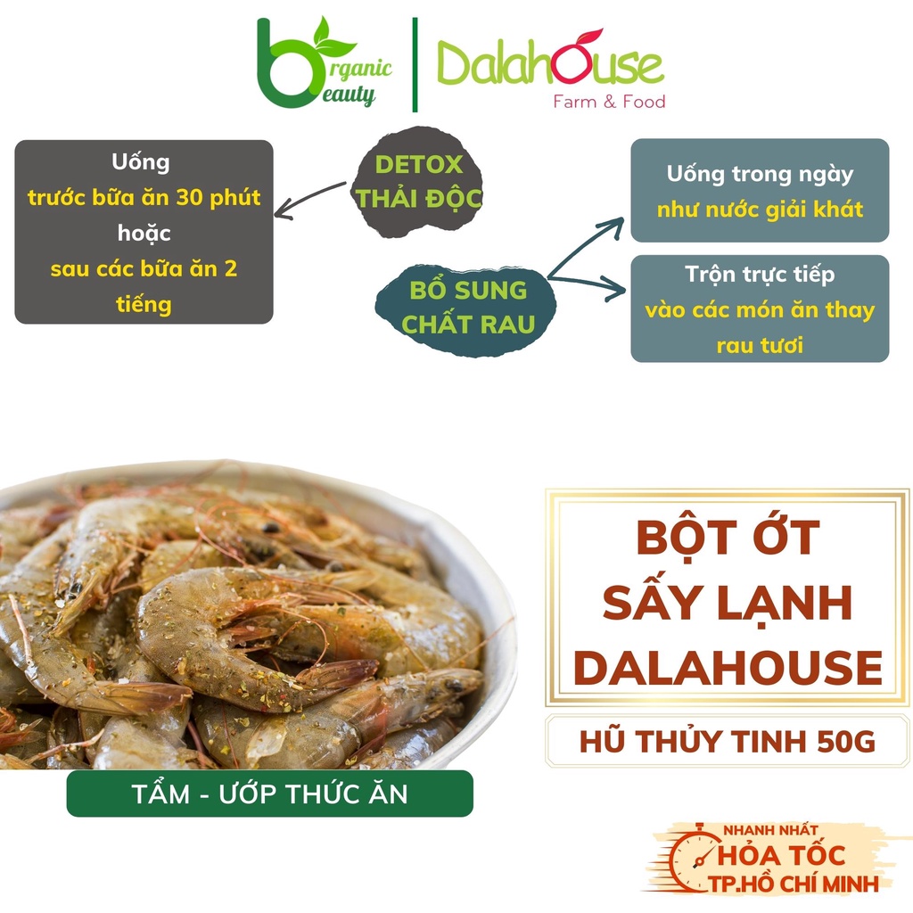 Bột Ớt Nguyên Chất Organic Sấy Lạnh Dalahouse 50g
