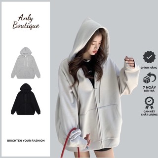 Áo Khoác Hoodie Trơn Nỉ Unisex , áo hoodie khoác nỉ có mũ phong cách ulzzang basic kiểu dáng Hàn Quốc