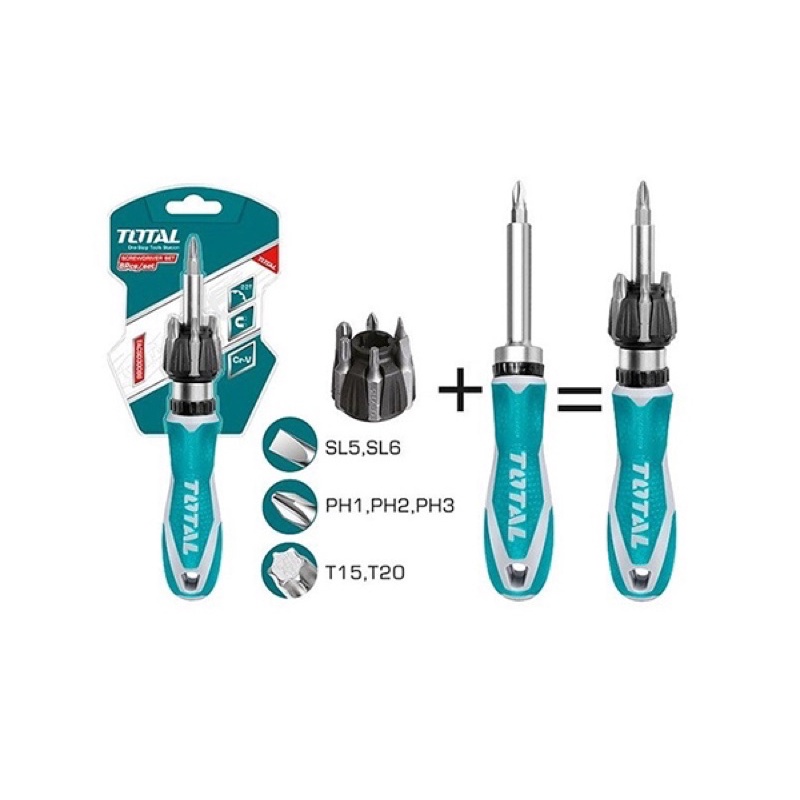 ĐỒ NGHỀ TOTAL Bộ 8 tua vít TACSD30086 < HÀNG CHÍNH HÃNG >