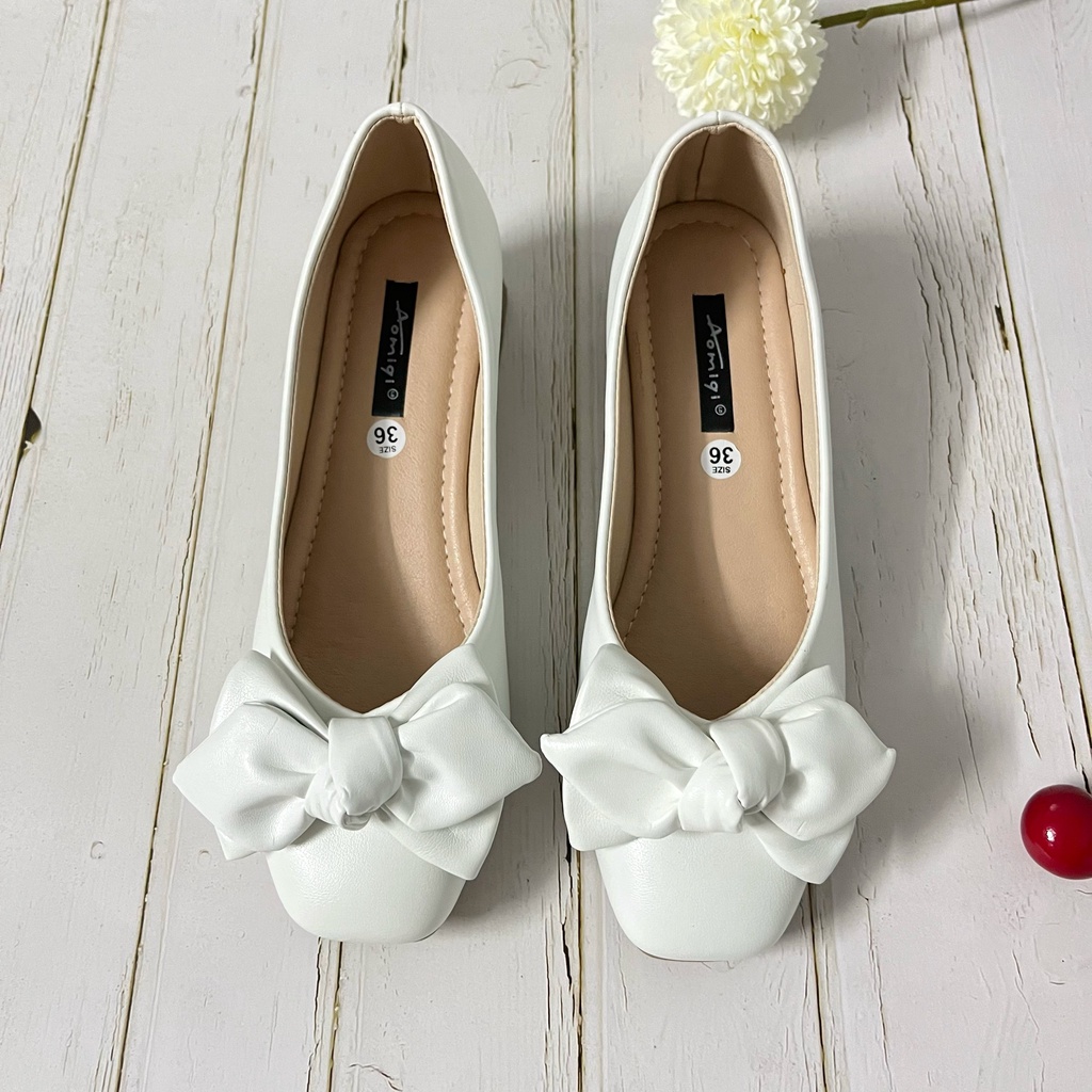 Giày Búp Bê Đế Cao 3 phân Chất Liệu Da Hàng Thời Trang Cao Cấp