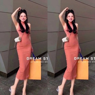 Đầm 3 lỗ cổ lọ . chất thun gân co giãn 4 chiều