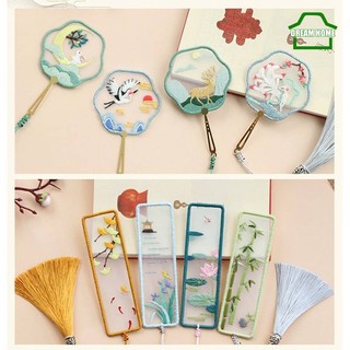 Phụ kiện đánh dấu sách họa tiết thêu phong cách cổ điển bắt mắt
