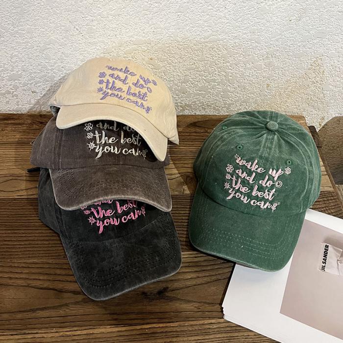 Mũ Lưỡi Trai Cotton Thêu Chữ Thời Trang Cho Nam Nữ