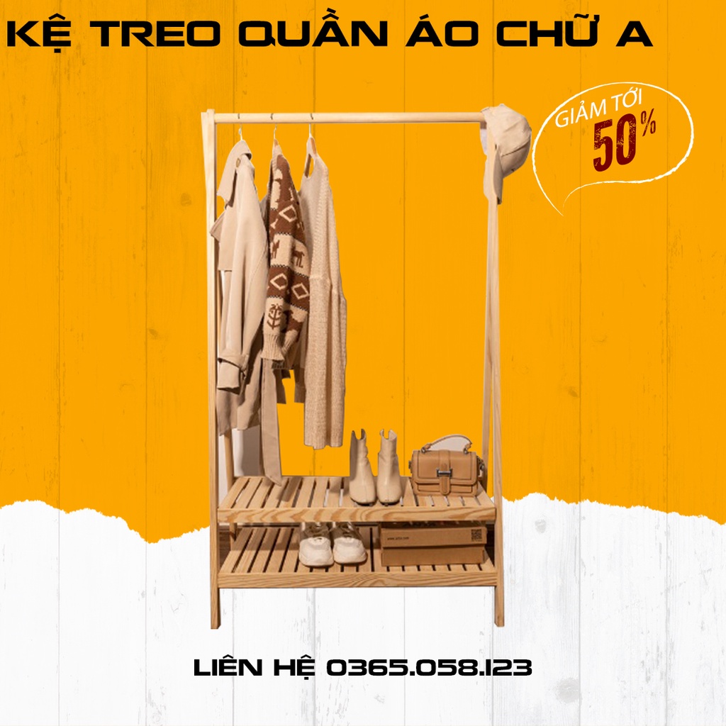 Kệ Gỗ Chữ A 1-2 tầng, kệ gỗ đa năng, treo quần áo, để đồ tiện dụng chất gỗ MDF dễ dàng lắp ráp