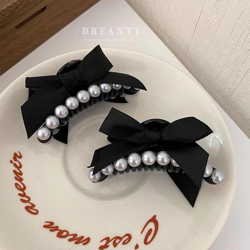 Kẹp Tóc Hình Nơ Đính Ngọc Trai Thời Trang Hàn Quốc