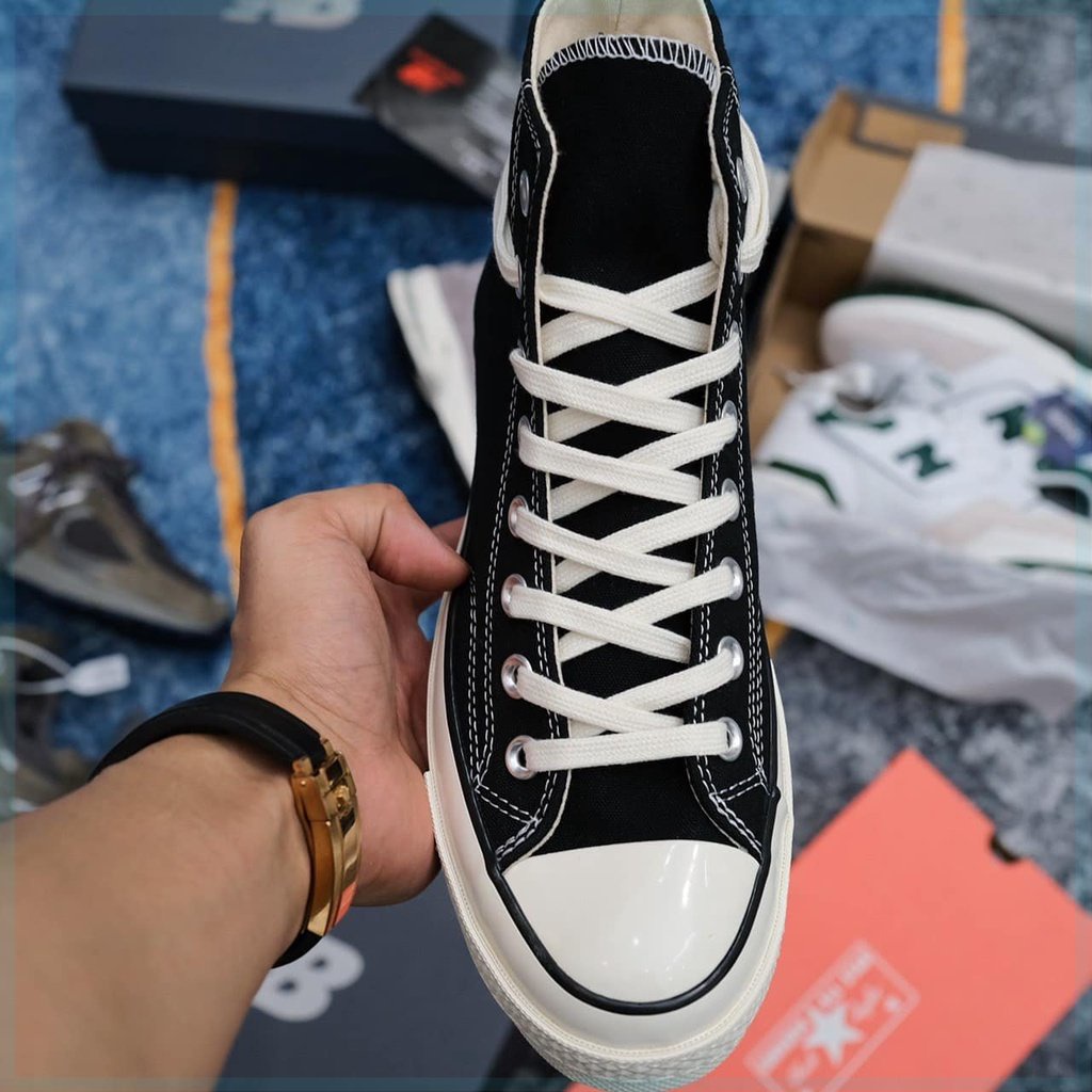 Giày thể thao 𝐂𝐎𝐍𝐕𝐄𝐑𝐒𝐄 1970s cổ cao thấp, Giày CV Đen Trắng, Mũi bóng, Chuẩn lót xanh Full Box Jinx.Sneaker