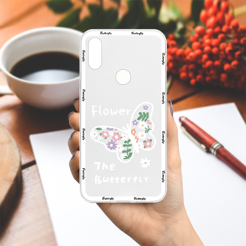 Ốp lưng Vsmart Joy 3/Joy 4/Bee 3/...dẻo trong in hình Hoa Bướm viền