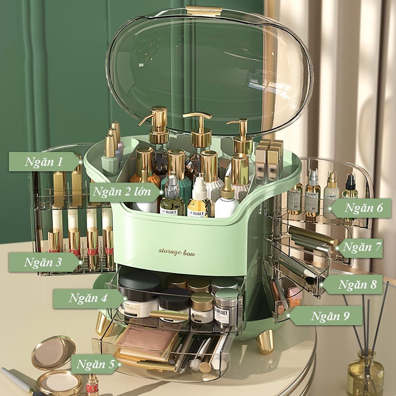 Tủ đựng đồ trang điểm nhiều ngăn , tủ đựng đồ makeup thiết kế mới đa năng HOT