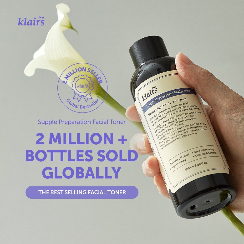 Nước hoa hồng Dear, Klairs Supple Preparation Unscented, Facial Toner 180ml