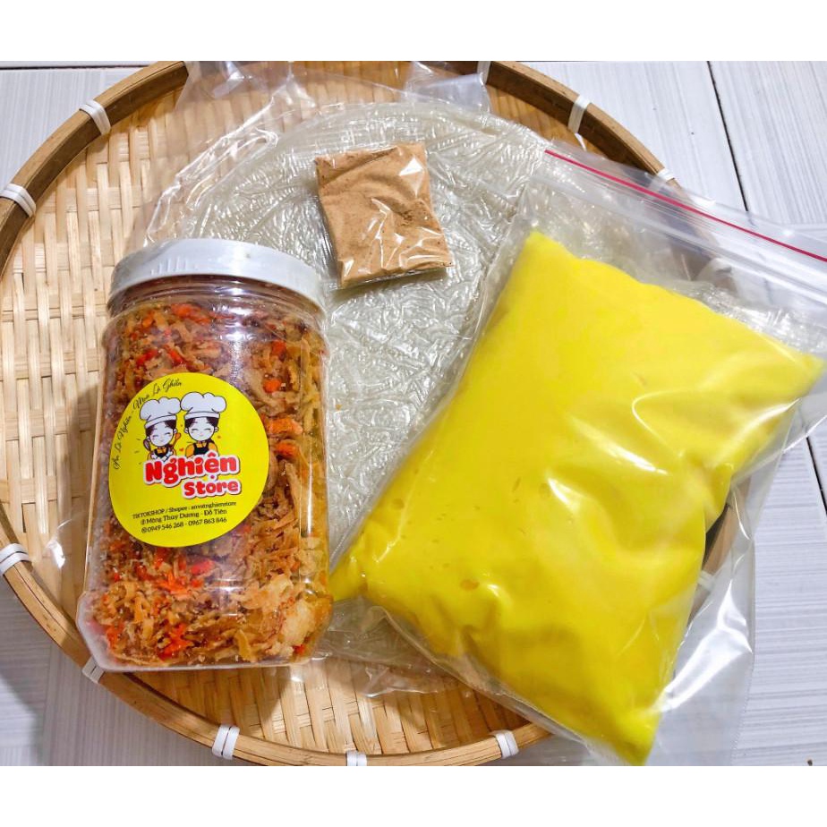 Combo Siêu Bơ 250Gr Bánh Tráng + 200Gr Ruốc Hành Phi + 500Gr Bơ Hột Gà | Nghiện Store | Freeship