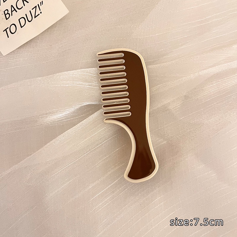 Kẹp Tóc Màu Cà Phê Thiết Kế Đơn Giản Thời Trang Thu Đông Xinh Xắn Cho Nữ Thẻ