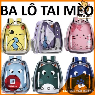 Balo phi hành gia trong suốt vận chuyển chó mèo - túi vận chuyển chó mèo - balo tai mèo - pet&joi