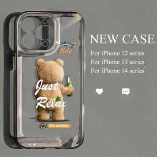 Ốp Điện Thoại TPU Trong Suốt Hình Gấu Cho iPhone 14 13 12 11 Pro Max XS Max XR X 14 8 7 Plus SE 2020 2022