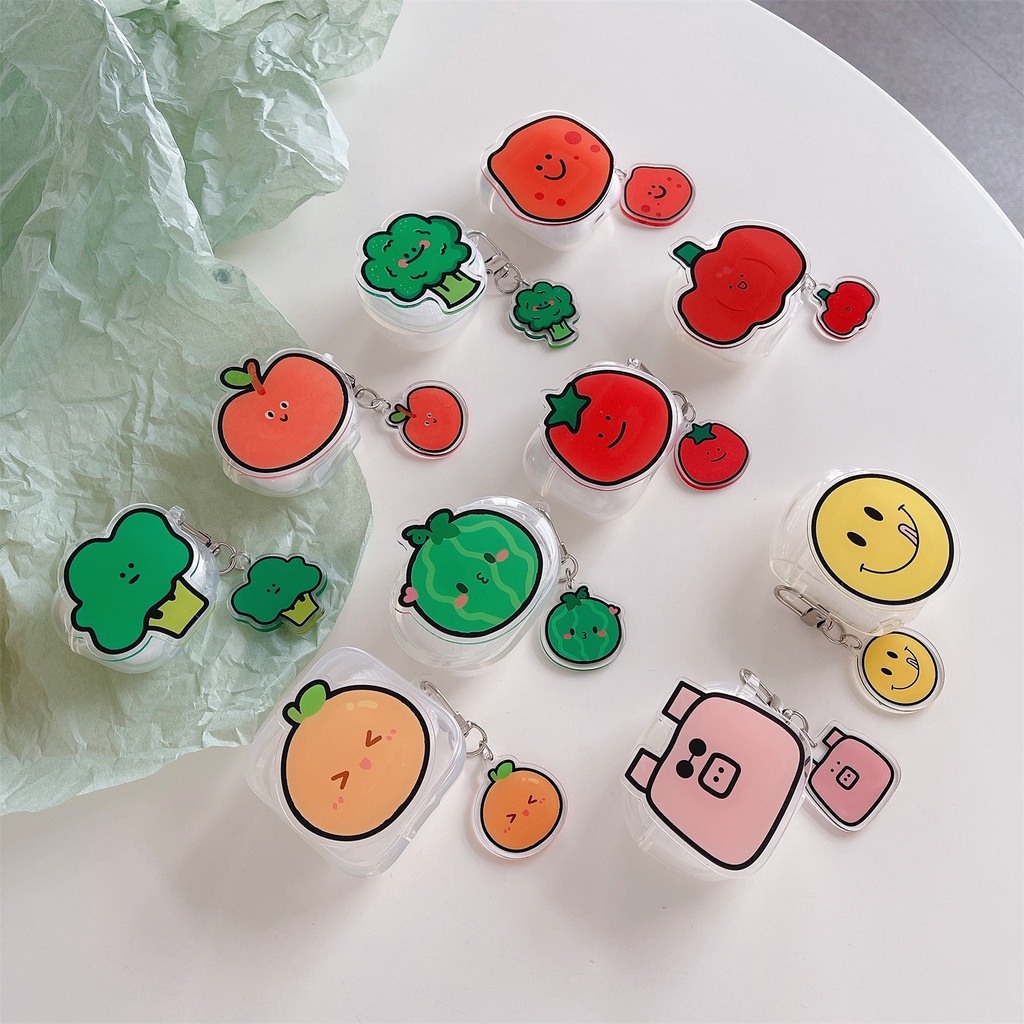 Vỏ Bảo Vệ Hộp Sạc Tai Nghe Lenovo LP40 HT38 / PRO6 LP40 PRO / LP40 S LP5 TWS Bằng TPU Trong Suốt Họa Tiết Trái Cây Dễ Thương