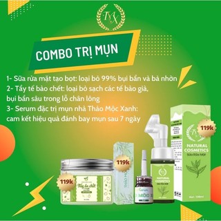 COMBO Mụn Thảo Mộc Xanh (1 SRM + 1 Tmx Mụn + 1 Tbc)