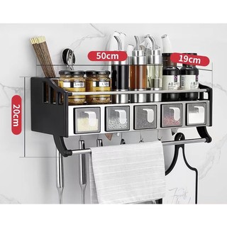 ✅FreeShip💥Kệ inox để gia vị treo tường 5 ngăn đựng gia vị!💥💫