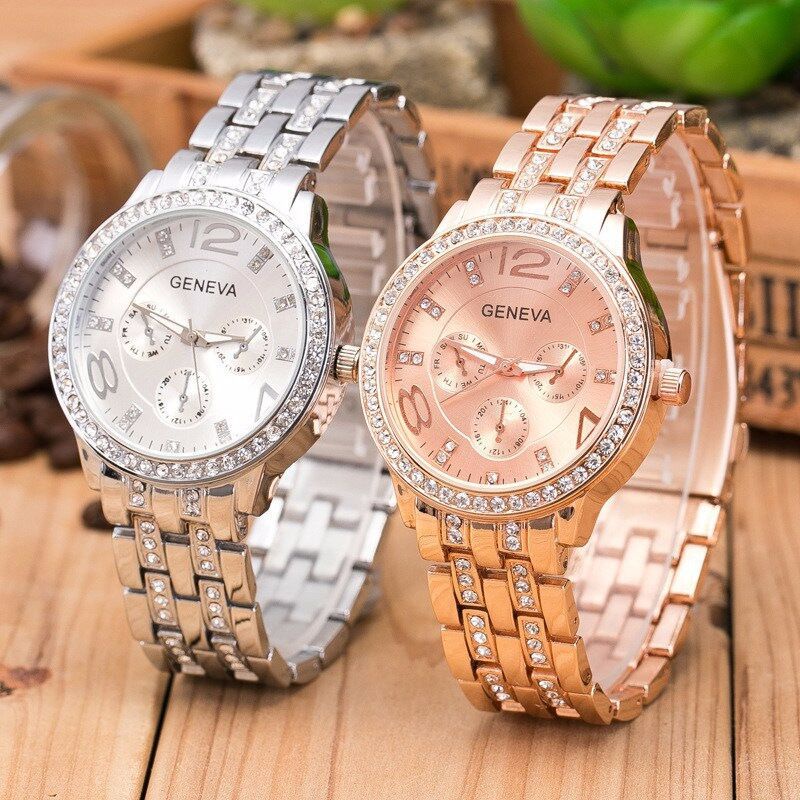 Đồng hồ nam nữ GENEVA đính đá sang trọng mẫu mới DH5