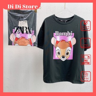 Áo Za.ra nữ hình Nai Bambi đen (Hình thật)