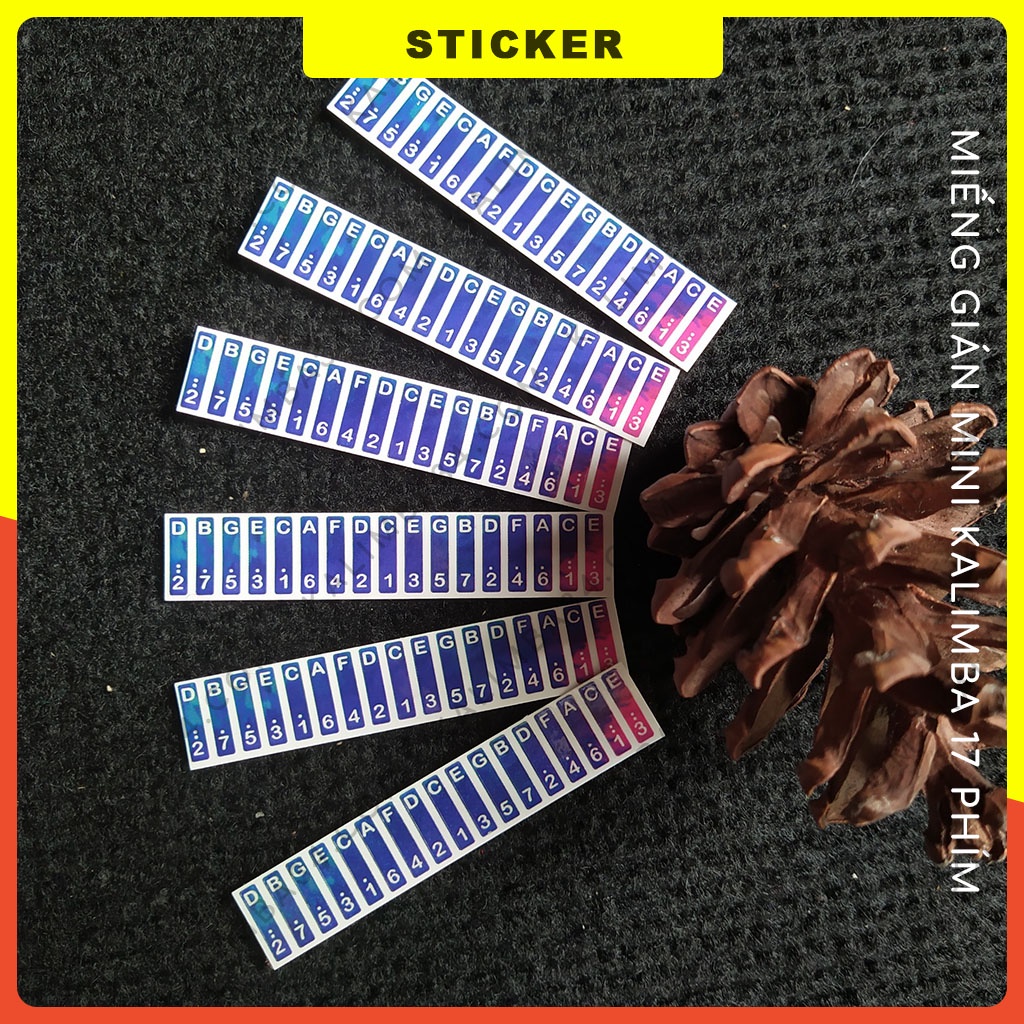 Sticker mini trang trí đàn kalimba nhiều màu, Sticker nhỏ gọn dán phím kalimba tiện dụng D73mm R10mm