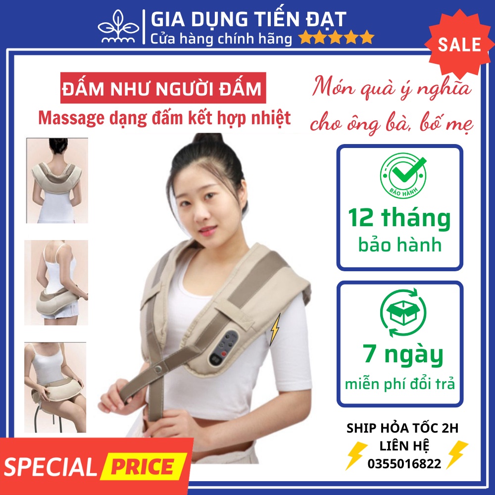 Máy massage cổ vai gáy máy đấm lưng kết hợp nhiệt - quà tặng ý nghĩa dành cho bố mẹ ông bà người thân