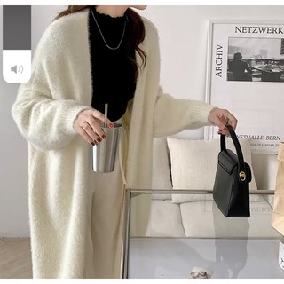 Cardigan len lông dáng dài