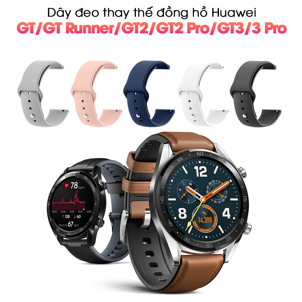 Dây đeo đồng hồ Huawei Watch GT GT Runner GT2 GT 2 Pro GT 3 GT3 Pro 43mm 42mm 46mm chốt tháo nhanh thay thế silicon mềm