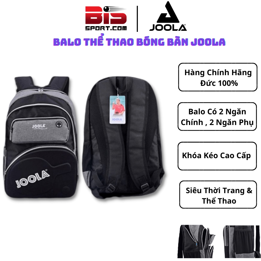 Balo Bóng Bàn Cao Cấp Chính Hãng Hàng Joola 858 - Nhiều Ngăn Đựng Đồ , Tiện Lợi