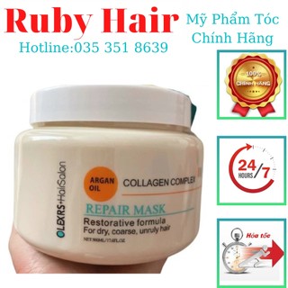 Kem hấp ủ tóc olexrs collagen 500ml phục hồi mềm mượt, óng ả