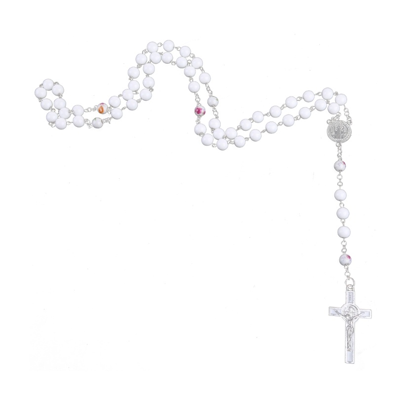 Vòng cổ Chuỗi Hạt Ngọc Trai Mặt Thánh Giá Đức Mẹ Mary Rosary Cho Nữ