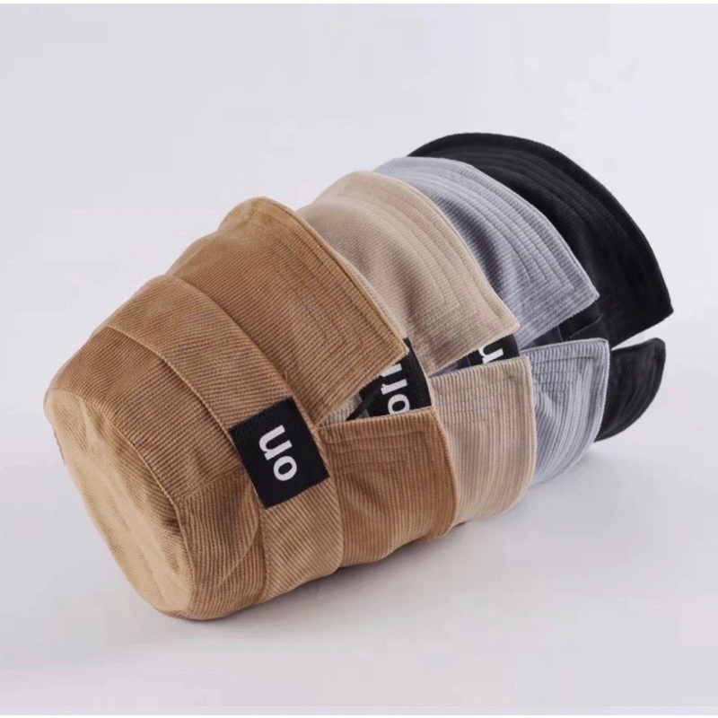 Mũ bucket xẻ tà thêu tem ON chất nhung thời trang nón vành bèo đẹp nam nữ
