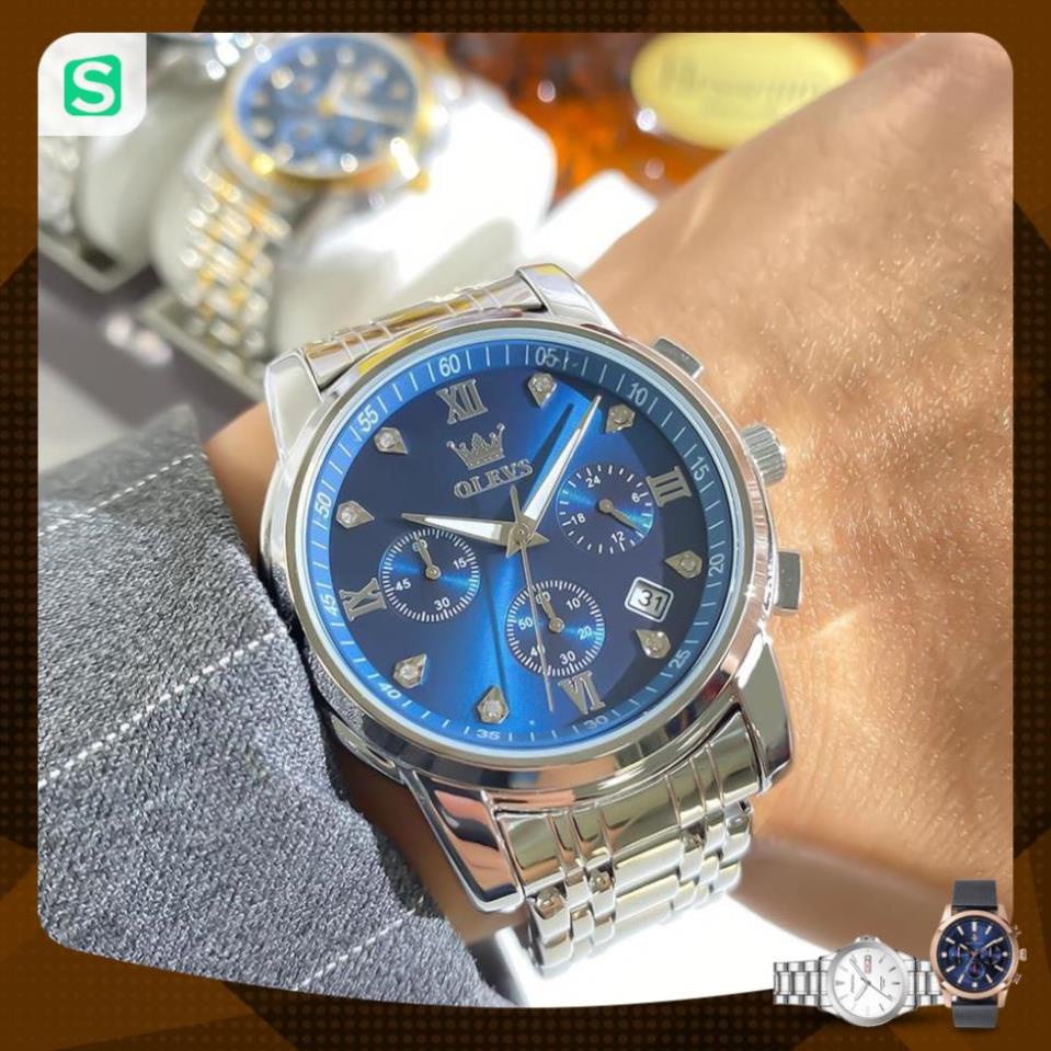 Đồng hồ OLEVS 2858 nam đa chức năng thời trang dây đeo bằng thép không gỉ