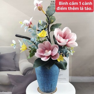 Hoa mộc lan cánh gấp 2 bông lớn +2 nụ (hoa giả)