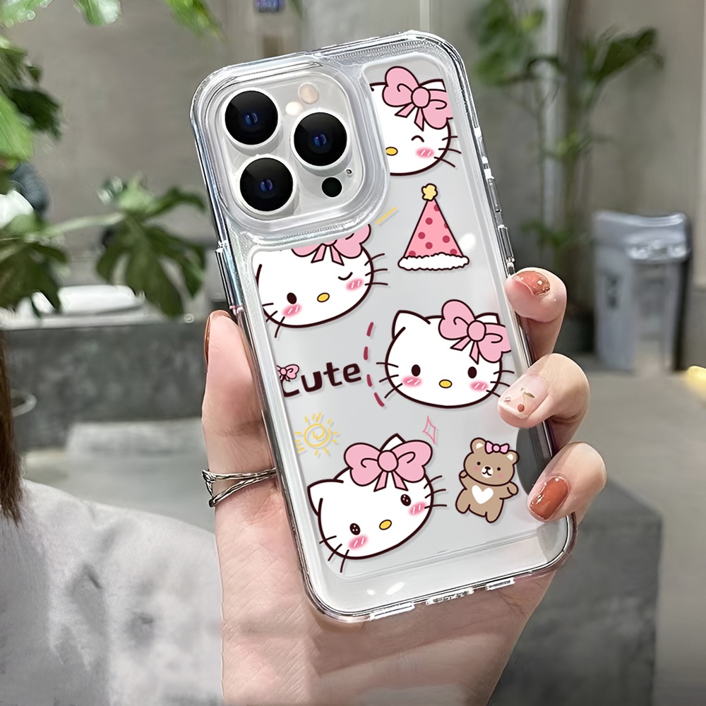 Ốp Điện Thoại Trong Suốt Hình Hello Kitty Cho iphone 14 Pro Max 14 Plus 13 11 12 7Plus X XR XS Max 8 7