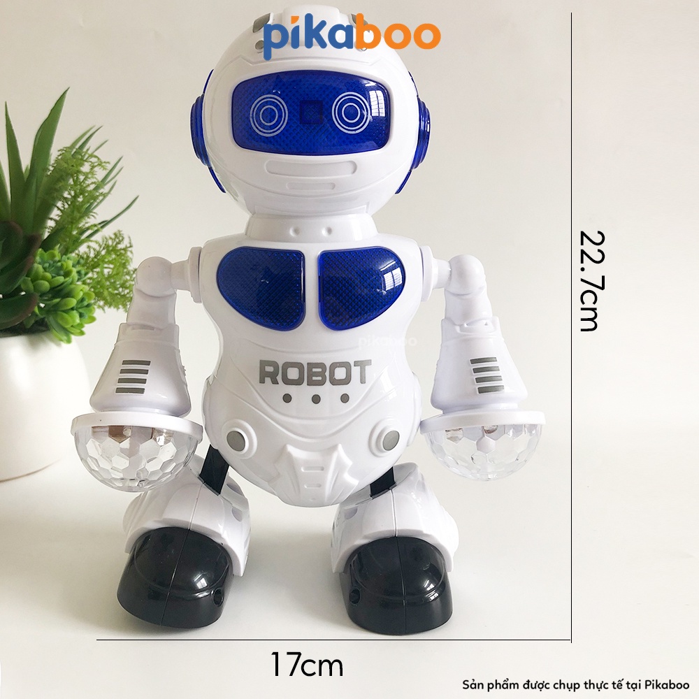 Đồ chơi robot nhảy theo nhạc cao cấp Pikaboo, có đèn sáng, có nhạc sôi động, chất liệu ABS an toàn