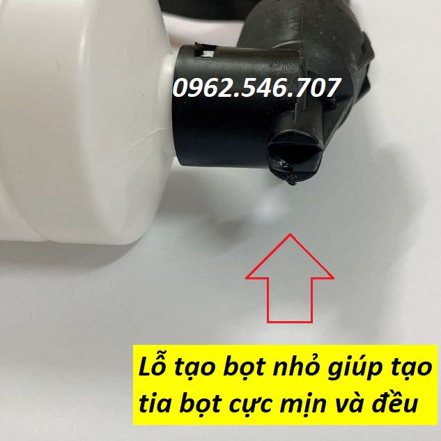 Súng rửa xe áp lực cao kiểu dài kèm bình tạo bọt tuyết ren ngoài phi 22mm siêu mạnh, vòi xịt rửa xe