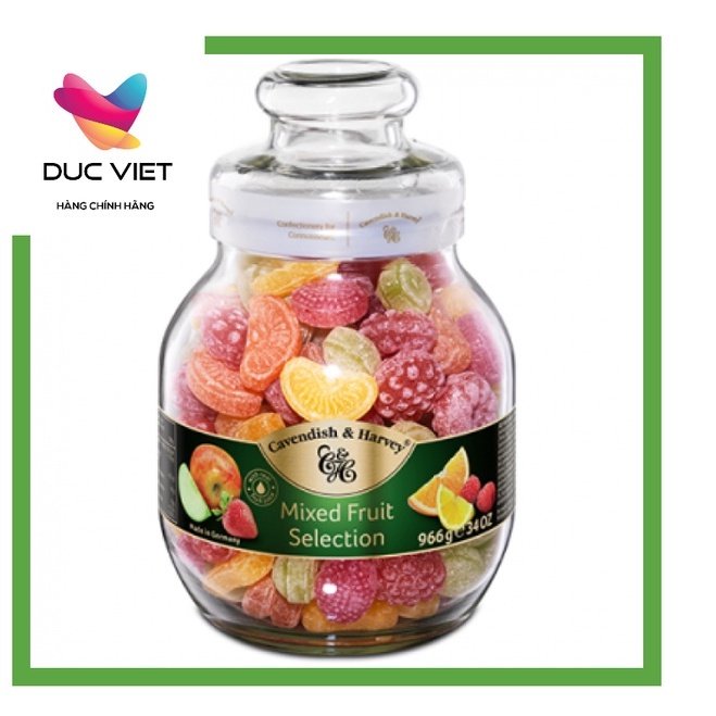 KẸO trái cây Đức Cavendish Harley 966G FRUIT CANDIES của ĐỨC