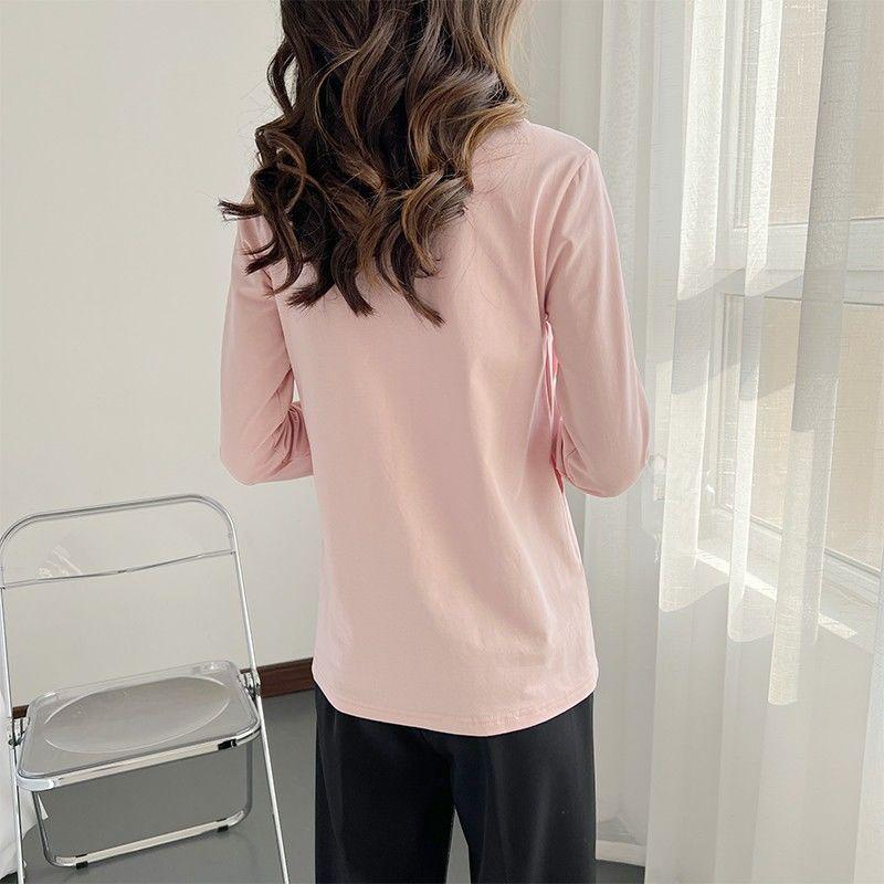 Áo Thun Tay Dài Dáng Rộng Thời Trang Xuân Thu Cho Mẹ Bầu