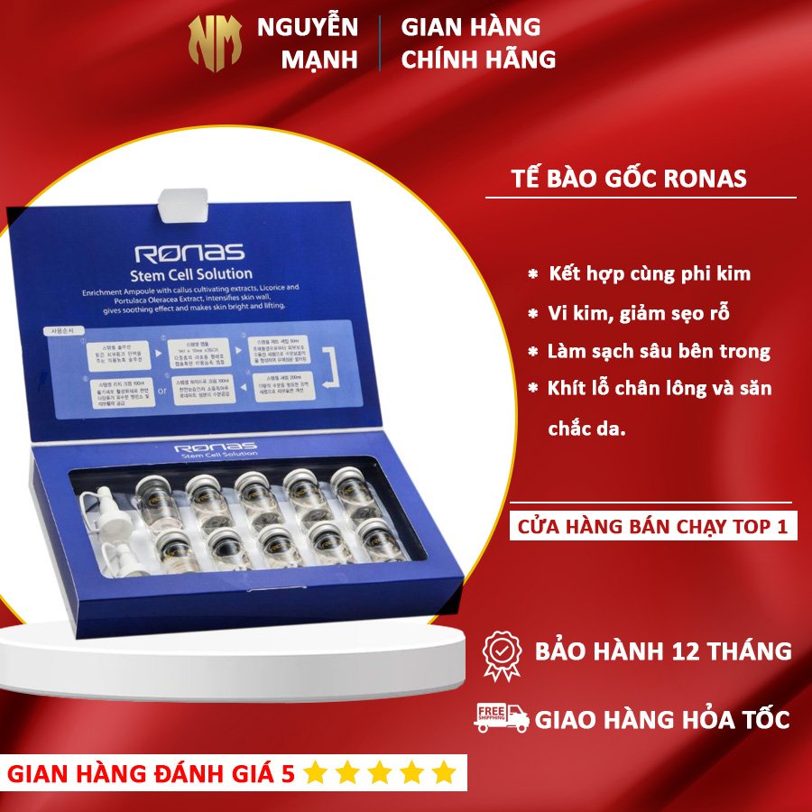 Tế Bào Gốc Ronas Stem Cell Solution Hộp 10 Chai Ronas