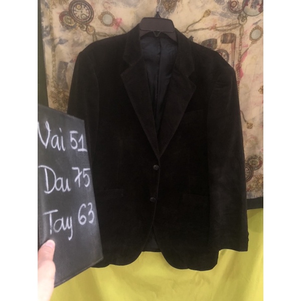 ❣️Áo Vest Blazer NAM Nhung Tăm lỗi nhẹ~ Size L - 2hands (Hàng Si Nhật Bản)🔥