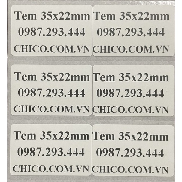 Giấy In Mã Vạch 2 Tem 35x22  - Decal Nhiệt 2 Tem 72x22 mm, cuộn 30m