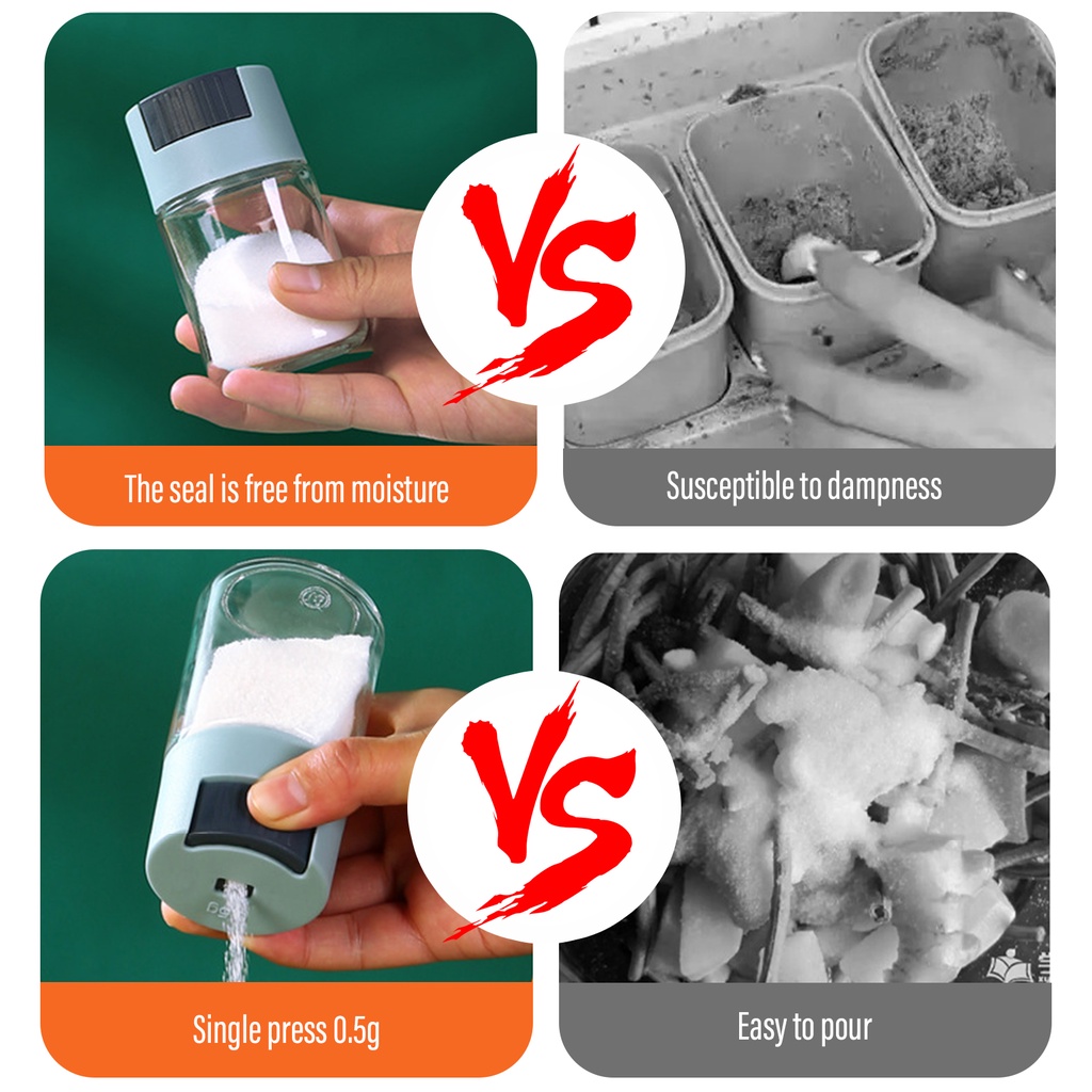 Chai thủy tinh gia vị muối thủy tinh định lượng kiểu bấm chai - Chai xịt 100ml