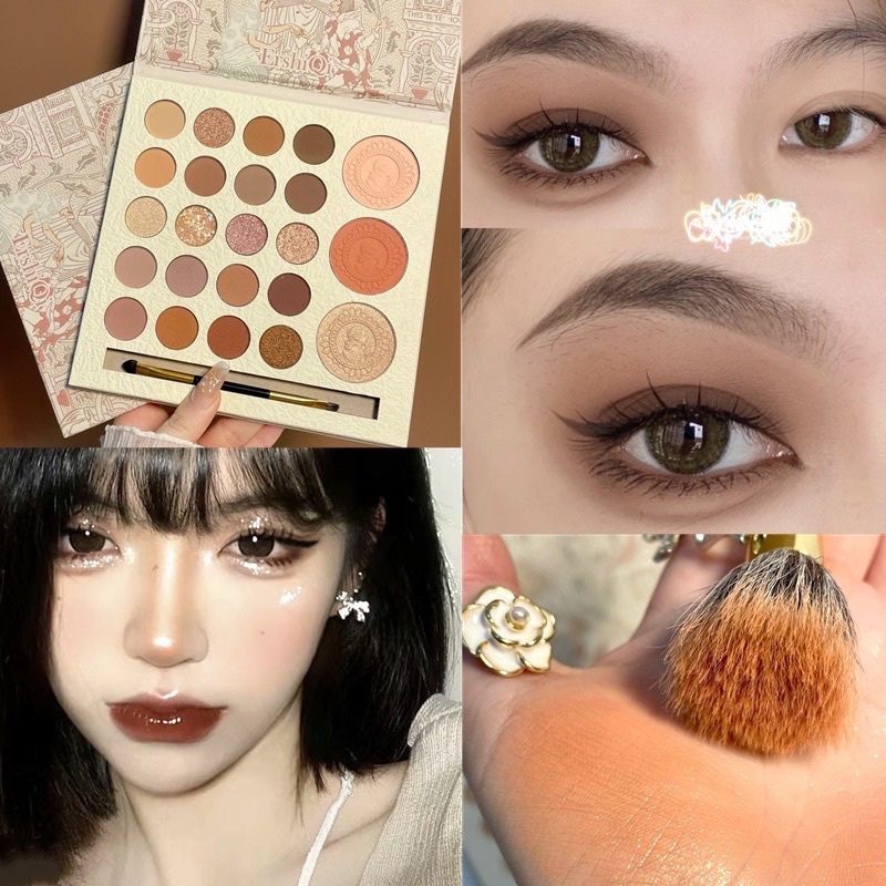 Bảng phấn mắt + má 23 ô Ershiqi kèm cọ tán YR