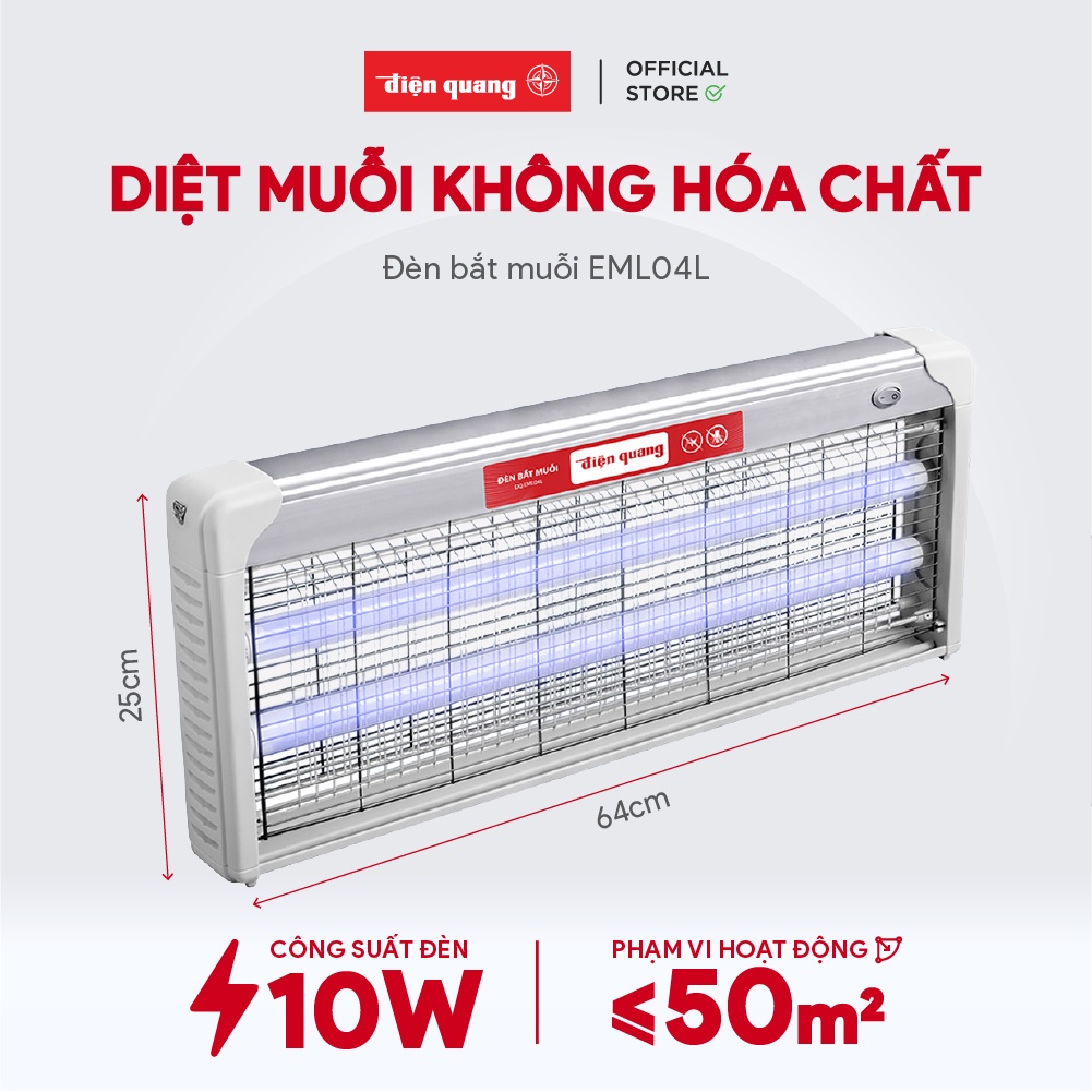 Đèn bắt muỗi Điện Quang ĐQ EML04L (635x65x247mm)