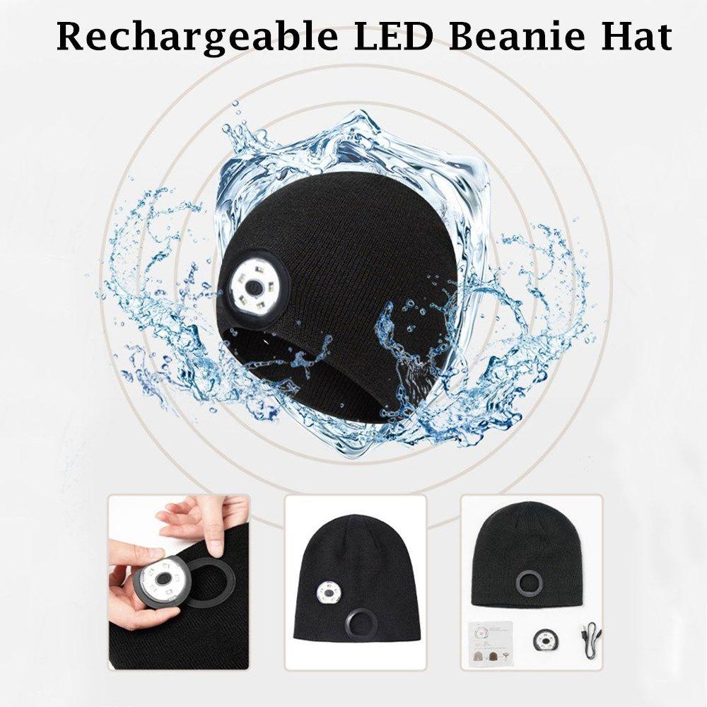 PATH Mũ Dệt Kim Giữ Ấm Tích Hợp Đèn LED Sạc Cổng USB Dùng Câu Cá Vào Mùa Thu Đông