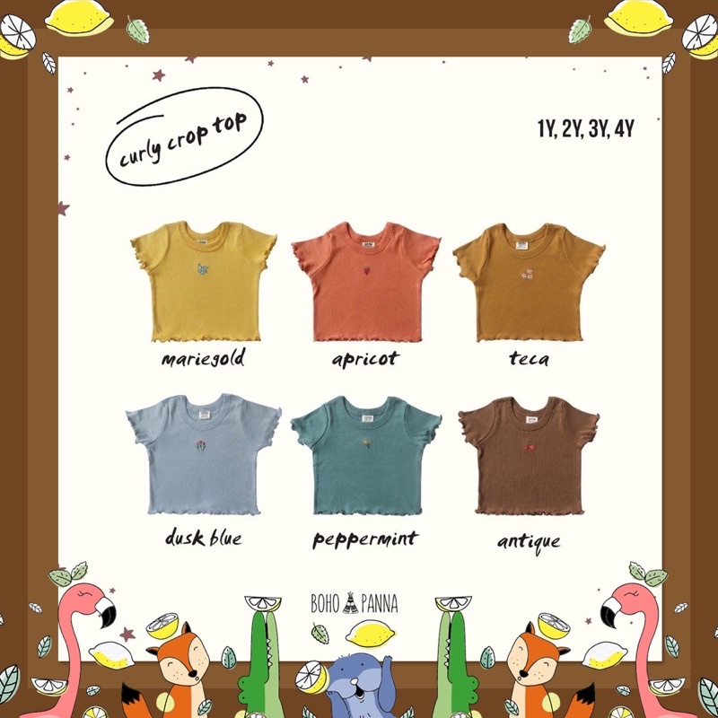 Áo CROP TOP Bohopanna / BOHOBABY Cho Bé Gái Từ 1-10 Tuổi