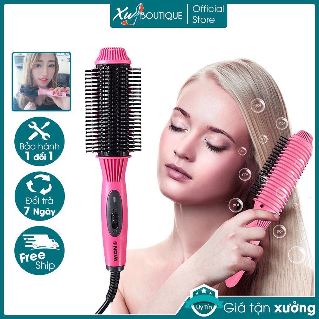 Lược Điện NOVA 8810 Chuyên Tạo Kiểu Uốn Cúp, Uốn Xoăn, Chải Gỡ Rối Đa Năng Tiện Lợi - An Toàn Cho Tóc